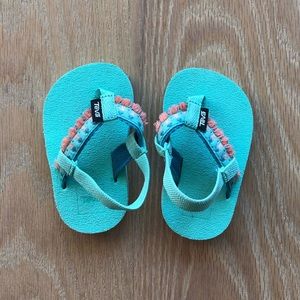 TEVA Kids Infant Mush Flip Flop Sandals Thong, Teal